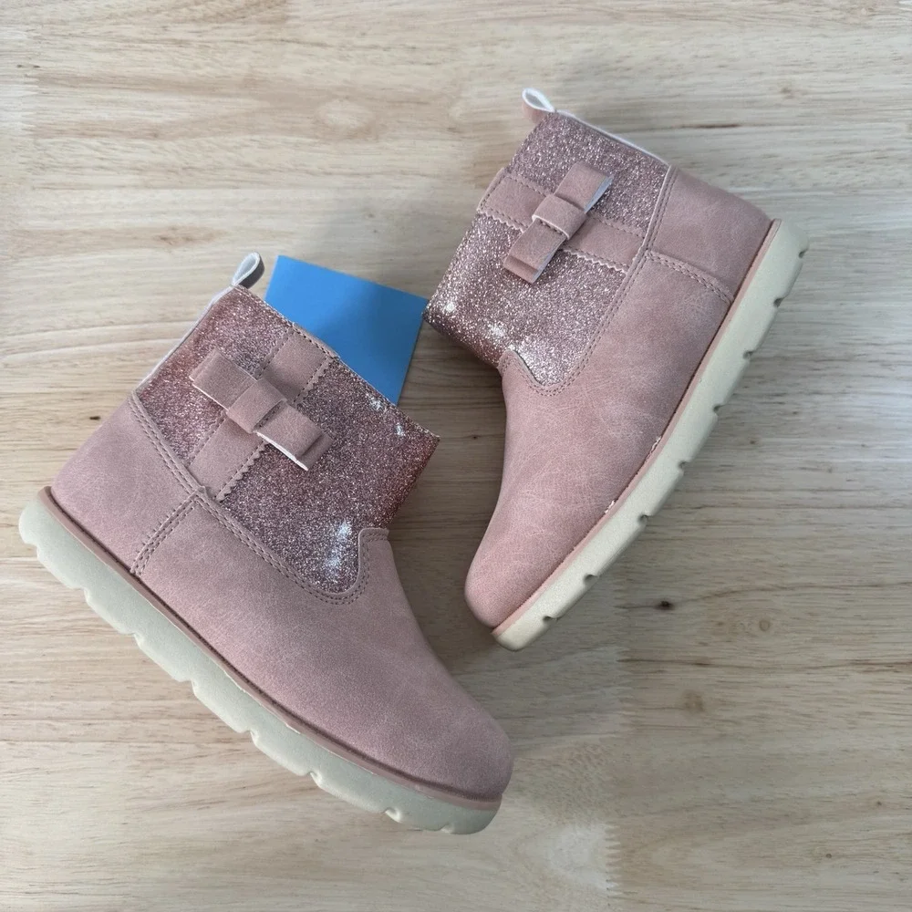 Munchkin Stride Rite Little Girl's Size 11M‎ Avalon Pink Glitter Side-Zip Boots